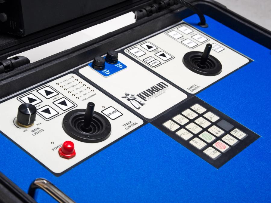 The control system for the robot involves buttons, joysticks and knobs.