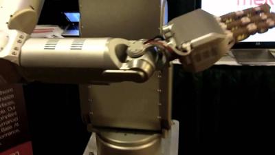 A Dreamer demo at a robotics conference.