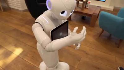 Pepper performs.