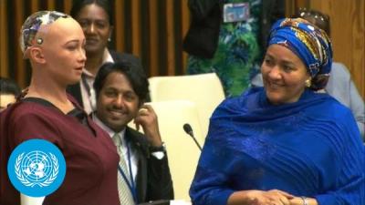 Sophia at the United Nations.
