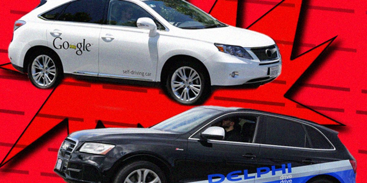Google and Delphi Robocars Meet on the Road